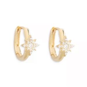 Gold Star Hoop Earrings